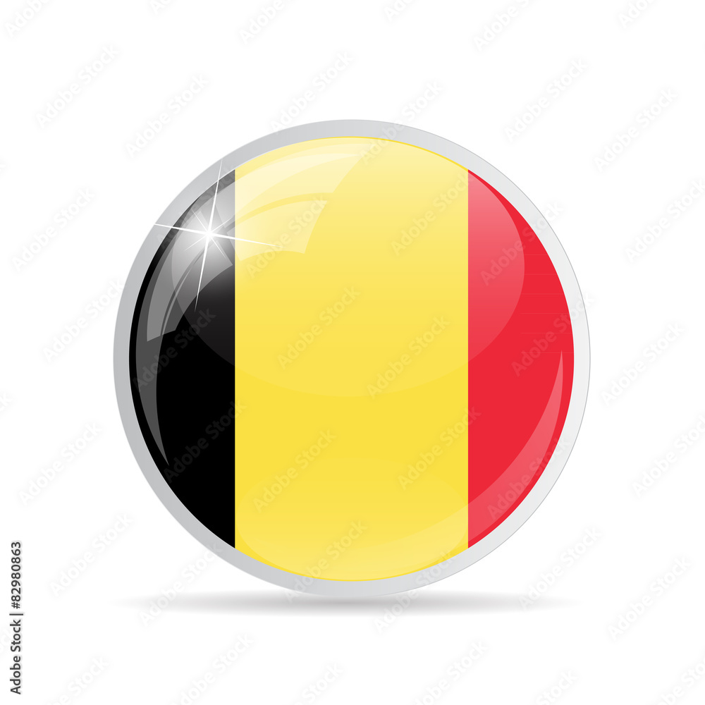 Fototapeta premium Round Flag Icon Vector Illustration