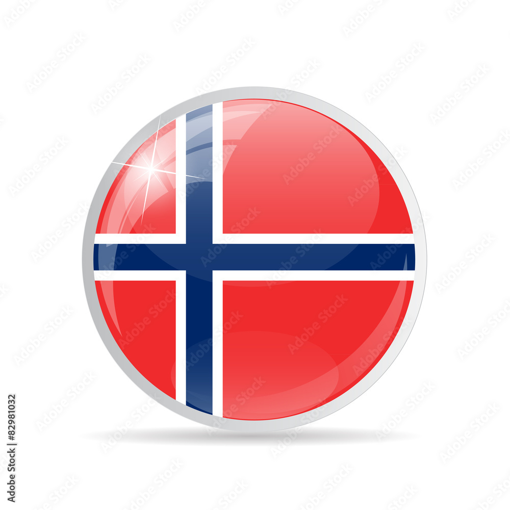 Obraz premium Round Flag Icon Vector Illustration