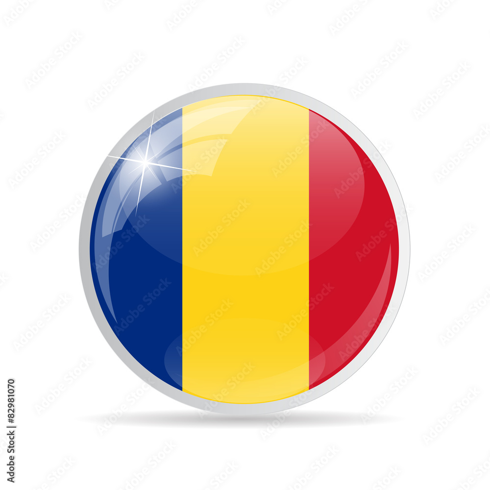Fototapeta premium Round Flag Icon Vector Illustration