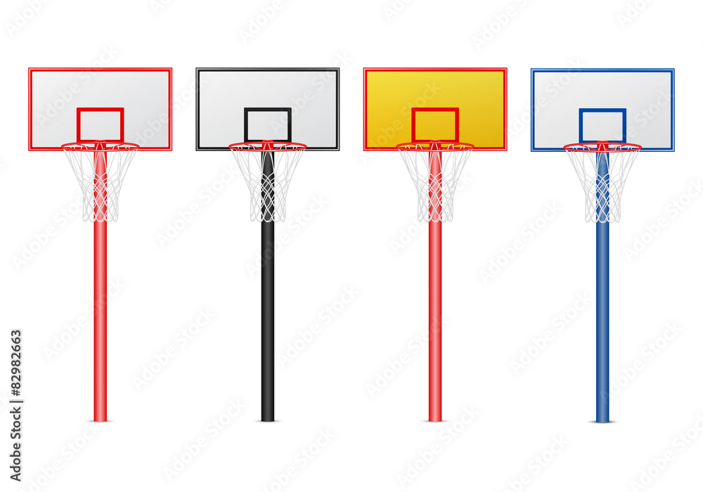 Naklejka premium Basketball hoops set. Isolated on white.