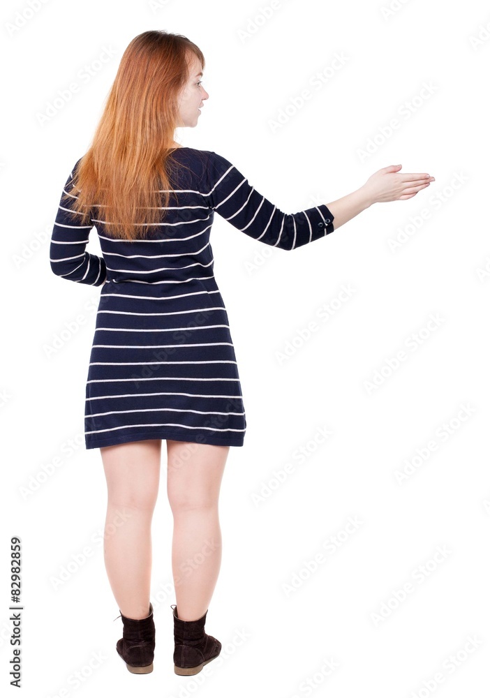 back view of woman. back view of woman.