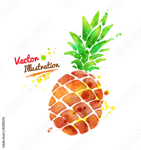 Watercolor pineapple.