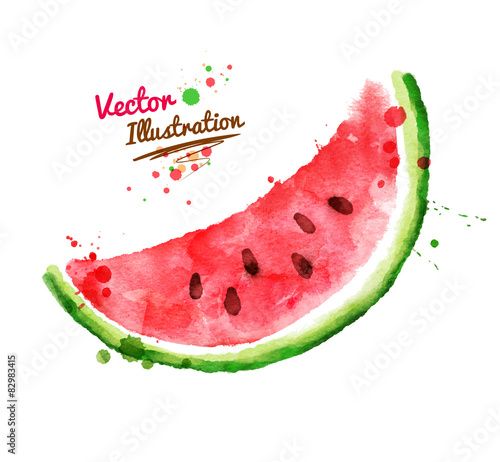 Watercolor watermelon.
