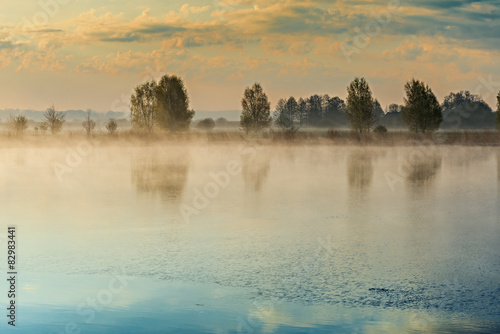 Misty morning on a river