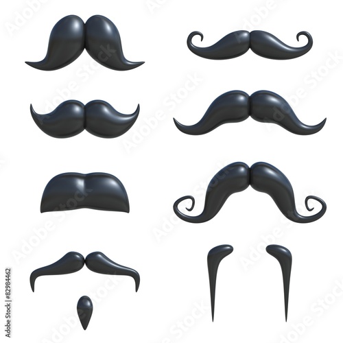 mustache 3d set