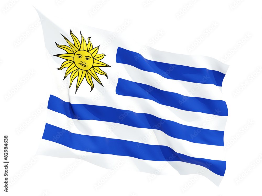 Fototapeta premium Waving flag of uruguay