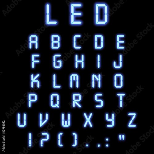 Led alphabet blue