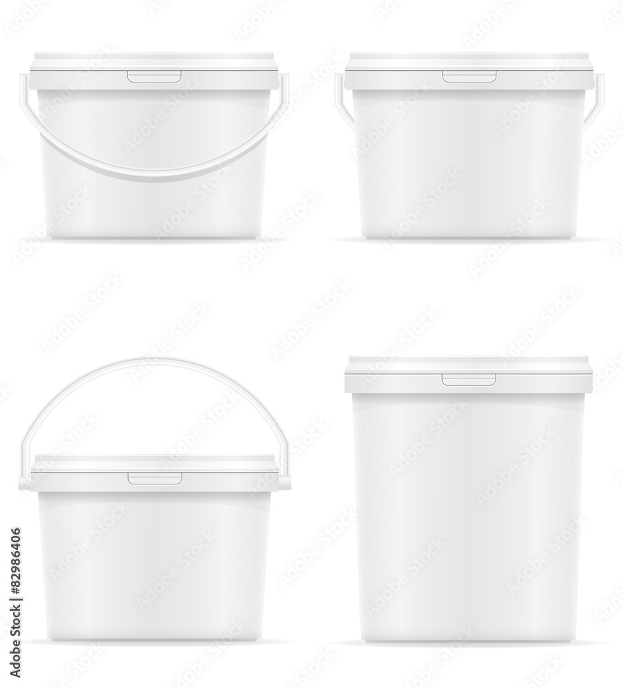 white plastic bucket for paint vector illustration white plastic bucket for paint vector illustration