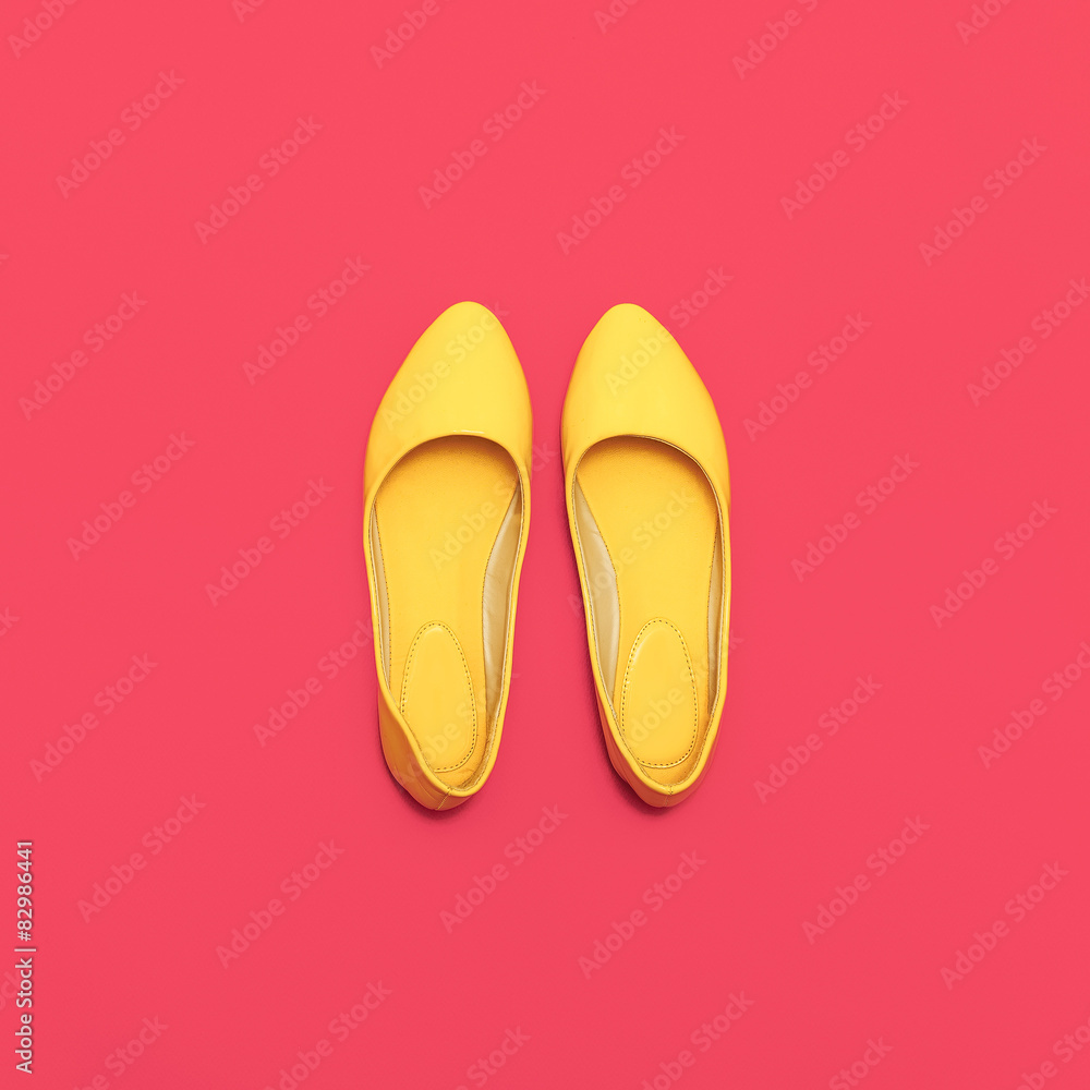 Glamorous Ladies' shoes on pink background Glamorous Ladies' shoes on pink background