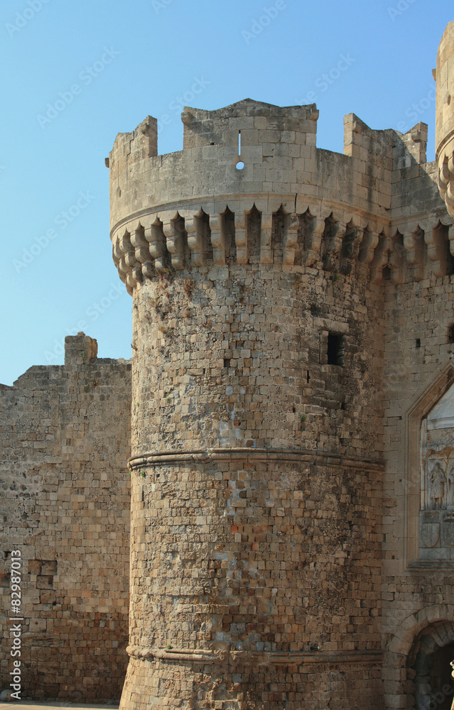 Ancient tower. Rhodes, Greece