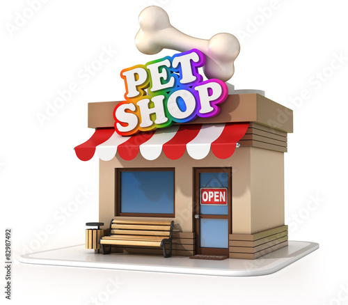 Fotografie pet shop 3d illustration