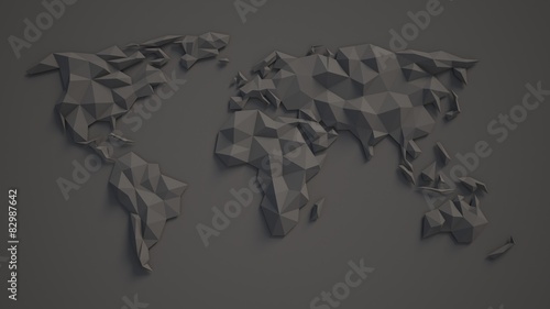Fotografie 3d triangular world map