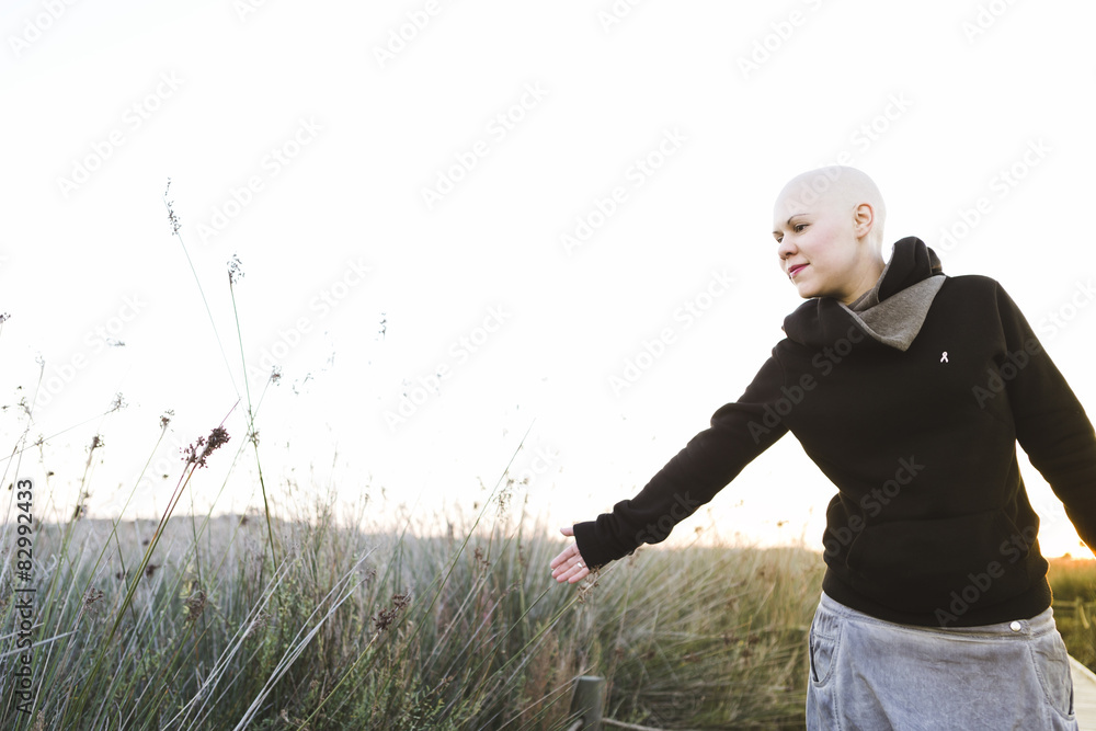 Real Female hairless fight against cancer outdoor Real Female hairless fight against cancer outdoor