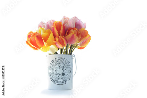 tulips in the white vase