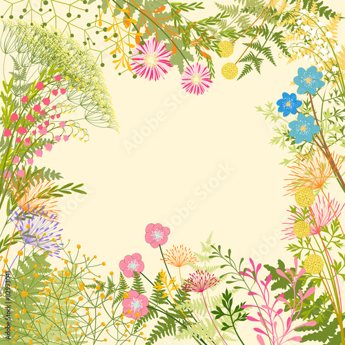 Fototapeta Naklejka Na Ścianę i Meble -  Springtime Colorful Flower Garden Party Background