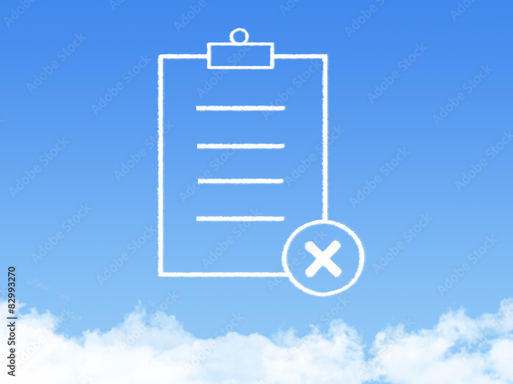Notepad paper document cloud shape Notepad paper document cloud shape