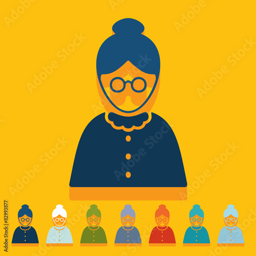 Flat design: senior citizens