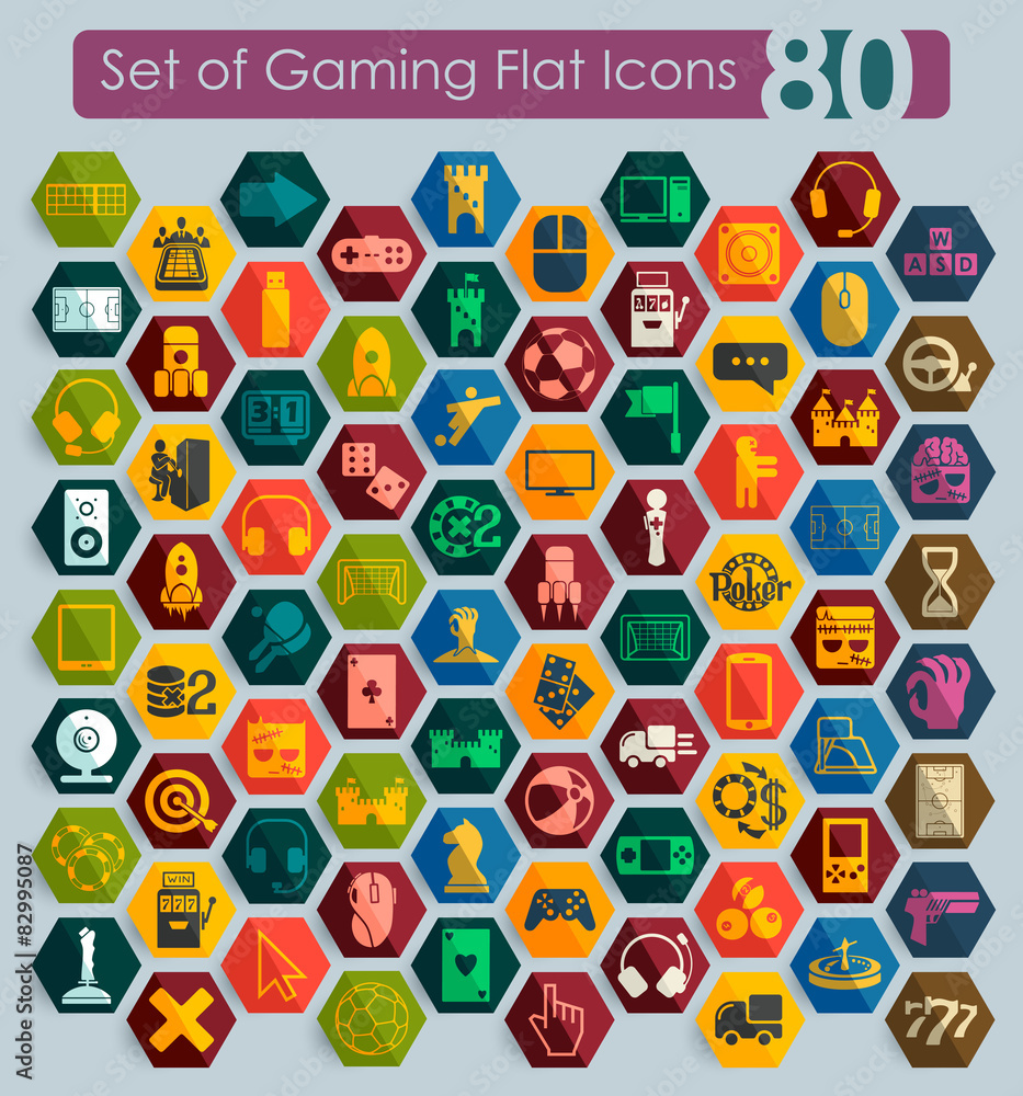 Set of gaming icons Set of gaming icons