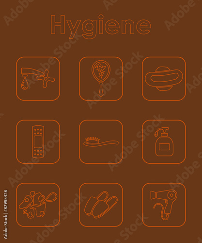 Set of hygiene simple icons