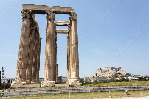 Ruin of the temple of Olympian Zeus in Athens, Greece