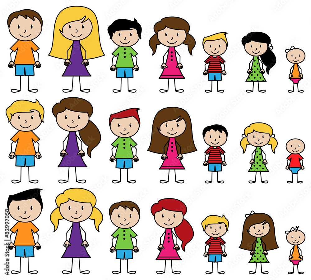Vector Collection of Diverse Stick People in Vector Format Vector Collection of Diverse Stick People in Vector Format