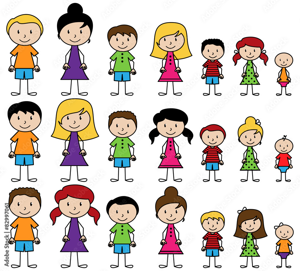Vector Collection of Diverse Stick People in Vector Format Vector Collection of Diverse Stick People in Vector Format