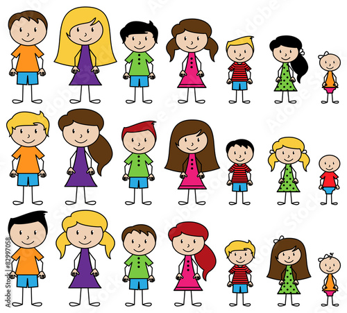 Vector Collection of Diverse Stick People in Vector Format