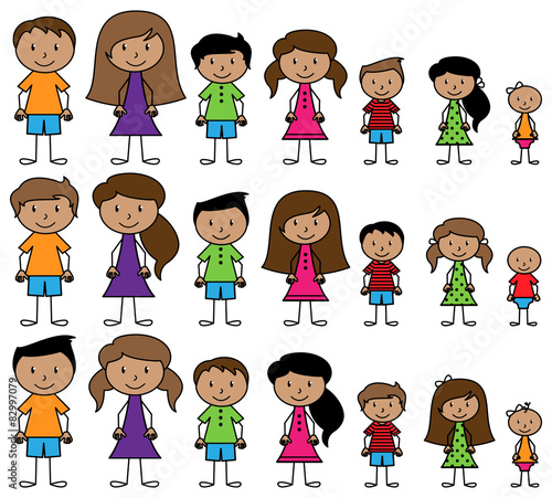 Vector Collection of Diverse Stick People in Vector Format