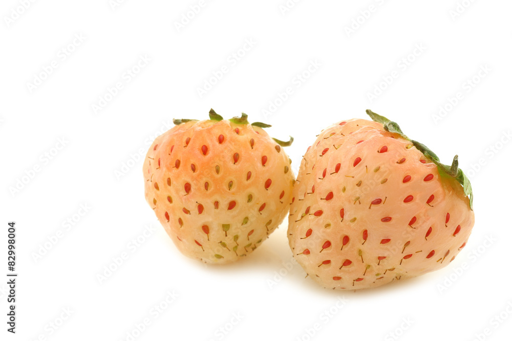 pineapple strawberries on a white background