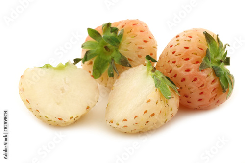 pineapple strawberries on a white background