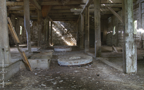 Abandoned Mill, the old mill, millstones