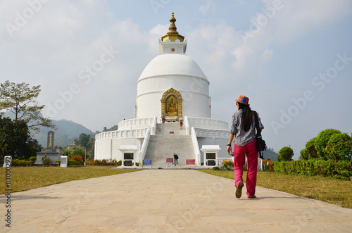 Traveler Thai Women travel go to World Peace Pagoda