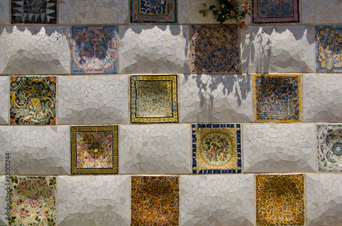Tile by Gaudi Parc Guell Barcelona