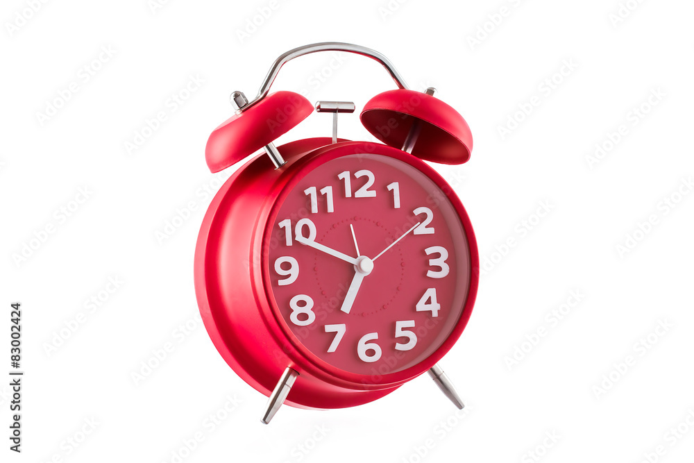 Red alarm clock, isolated on white Red alarm clock, isolated on white