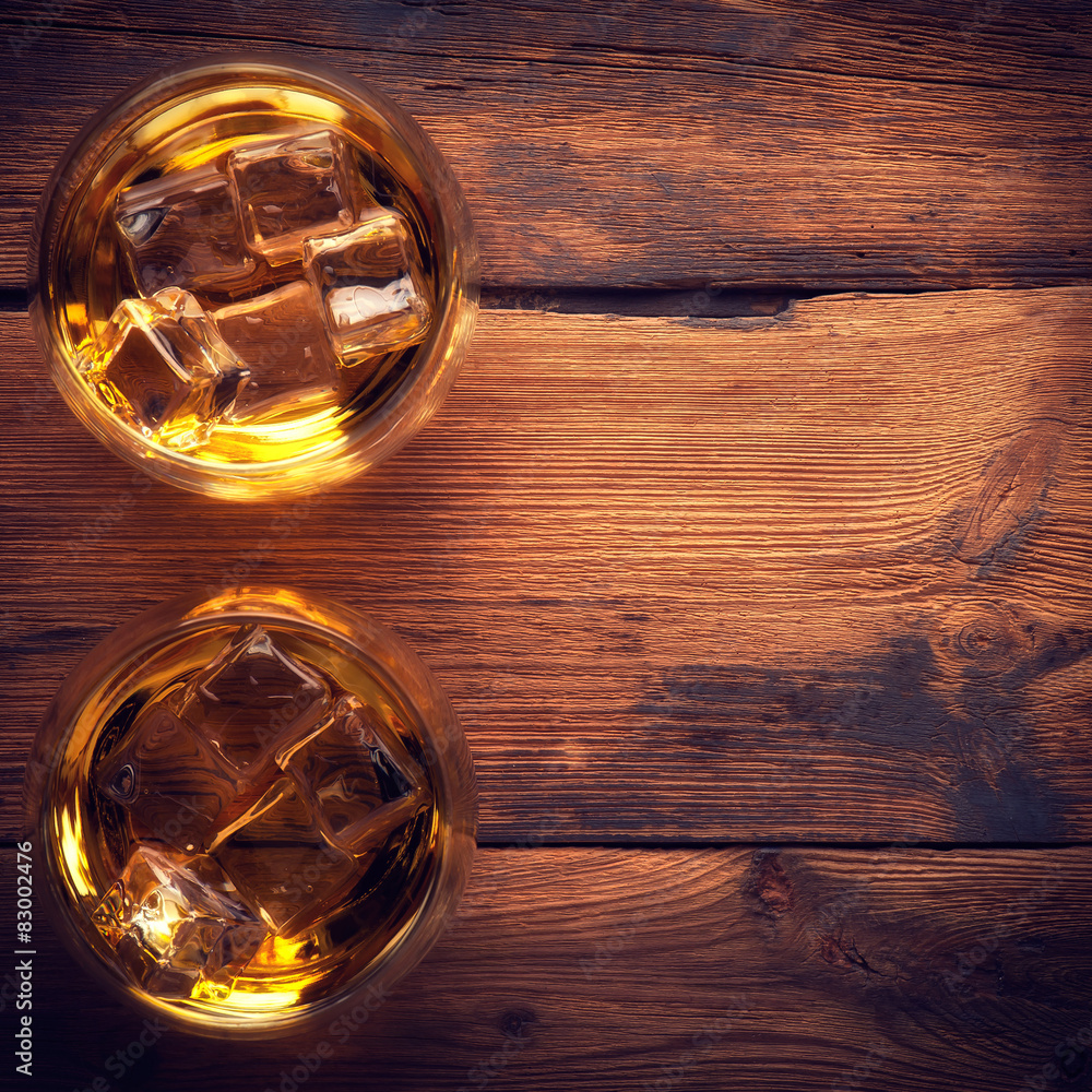 Whiskey Bourbon in a Glass with Ice Whiskey Bourbon in a Glass with Ice