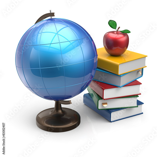 Globe apple books blank knowledge school symbol