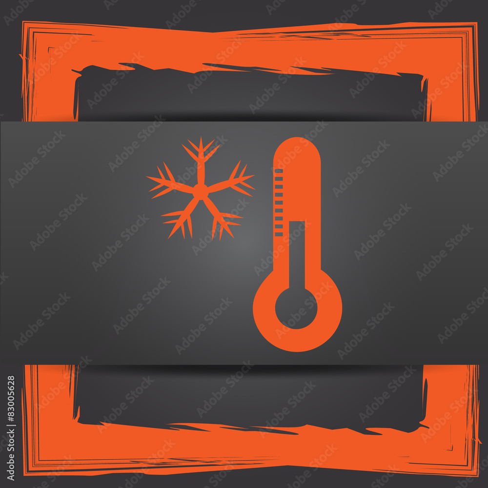 Obraz premium Snowflake with thermometer icon