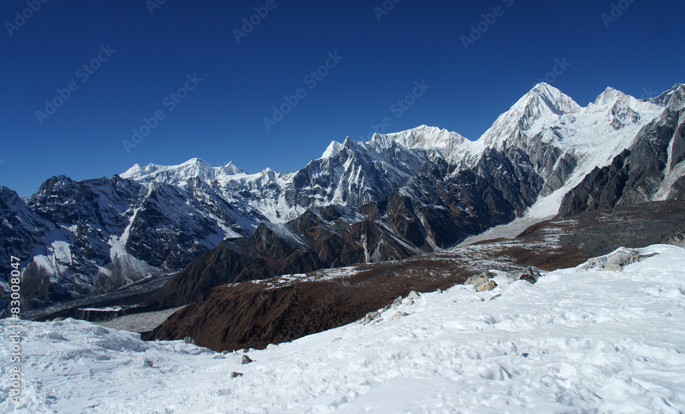 Himalayas, mountains on the route around Manaslu, pass Larkia-La Himalayas, mountains on the route around Manaslu, pass Larkia-La