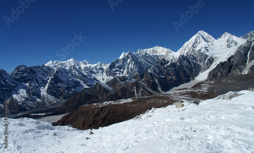 Himalayas, mountains on the route around Manaslu, pass Larkia-La