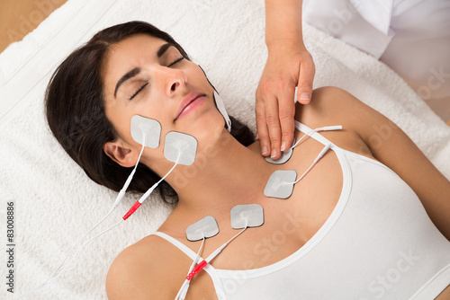 Картината върху платно Woman Having Electrodes Therapy