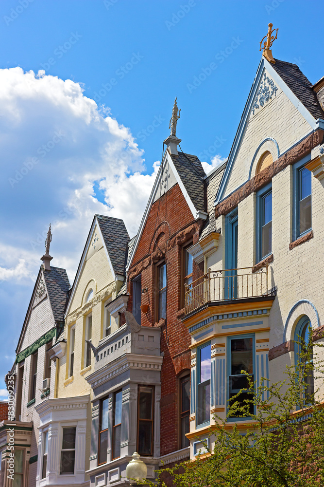 Fototapeta premium Colorful townhouses of Washington DC, USA. 