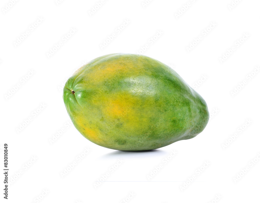 green papaya in white background green papaya in white background