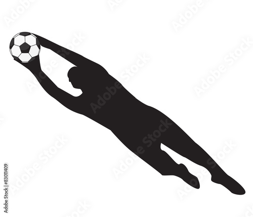 Soccer football goalie keeper saving a goal
