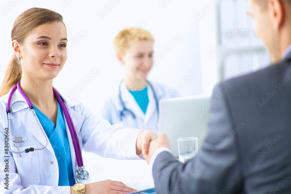 Doctor and Patient isolated on white background Doctor and Patient isolated on white background