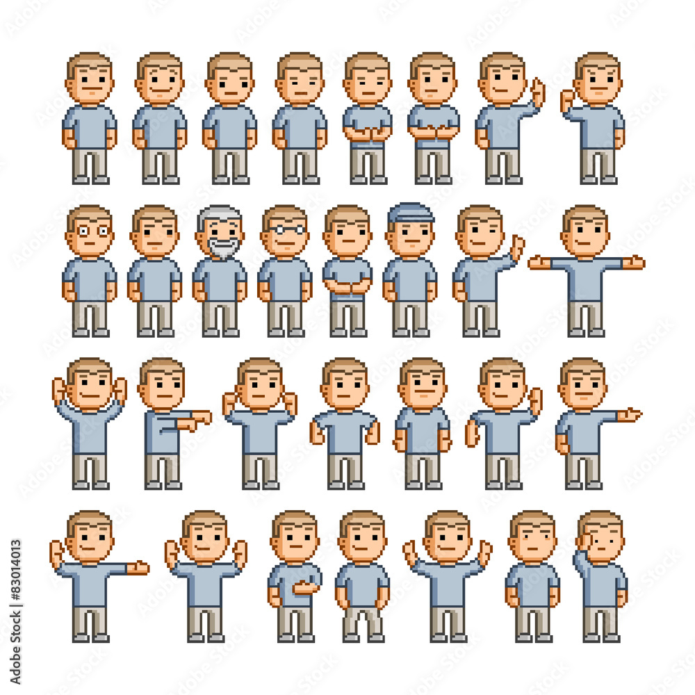 Pixel art collection people Pixel art collection people