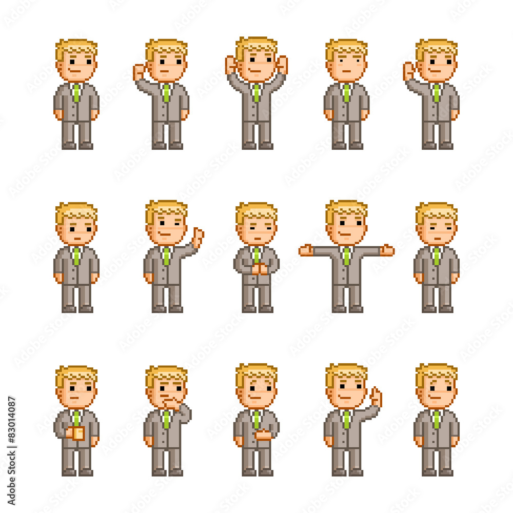 Pixel art collection of different emotions Pixel art collection of different emotions