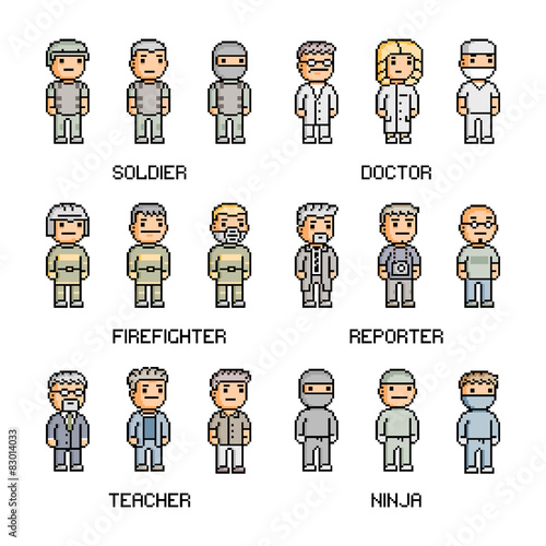 Pixel art collection professions
