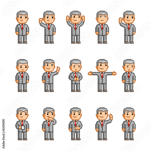 Pixel art collection of different emotions