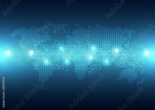 vector digital global technology pixel, abstract background