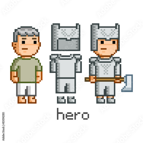 Pixel art hero